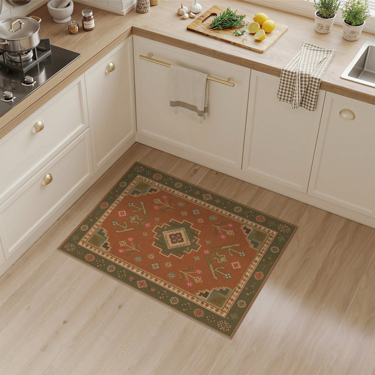 Southwestern Orange Geometric Area Rug