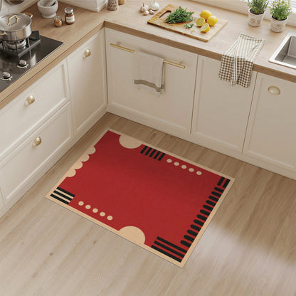Bold Red Geometric No. 5 Area Rug