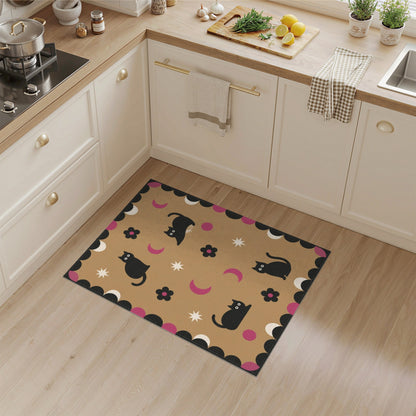 Black Cat Moon Kids Area Rug