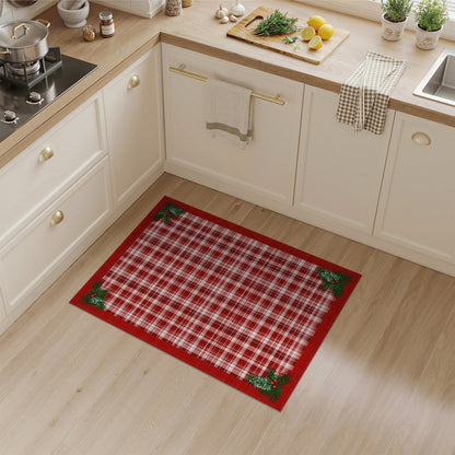 Red Plaid Holly Area Rug