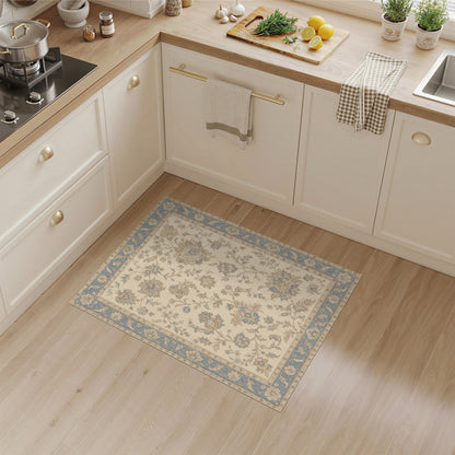 Blue Floral Vintage Area Rug