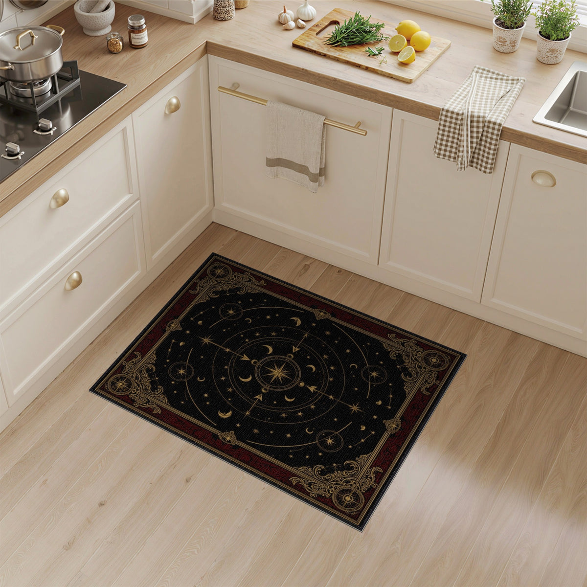 Celestial Gold Star Map Area Rug
