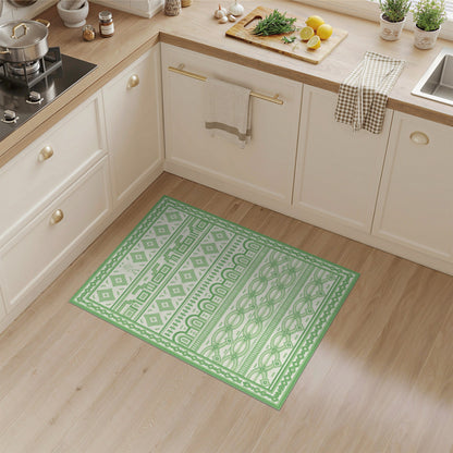 Green Geometric Diamond Green Area Rug