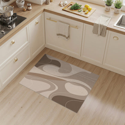 Abstract Brown Flow Area Rug
