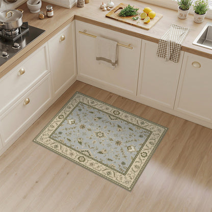 Blue Floral Vintage Area Rug