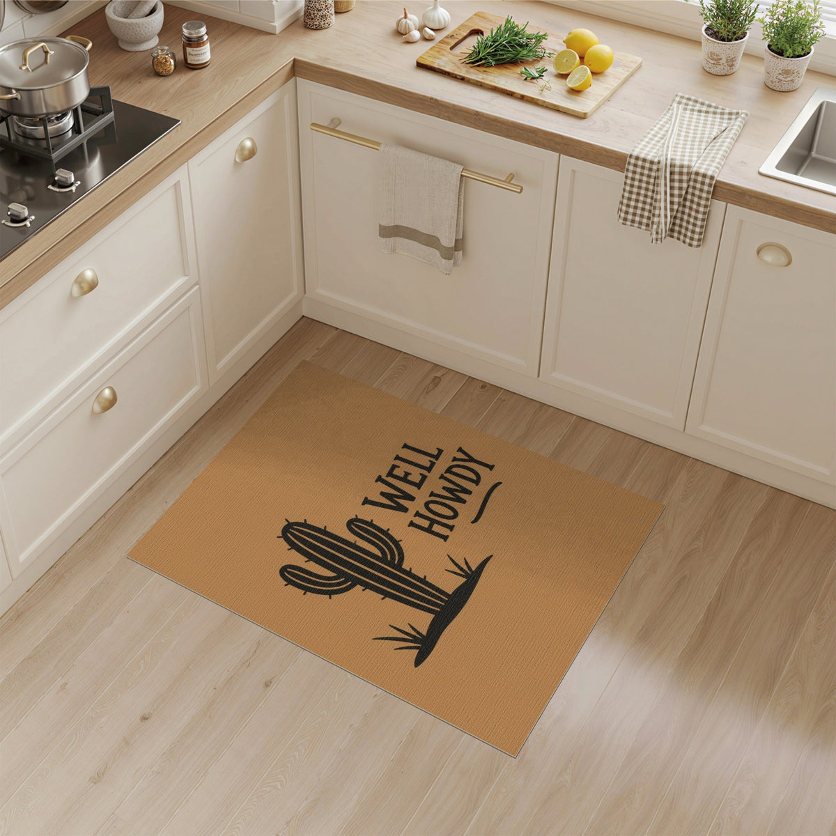 Well Howdy Cactus Southwestern Area Rug