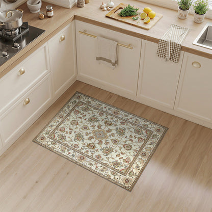 Beige Traditional Persian Floral Traditional Persian Area Rug