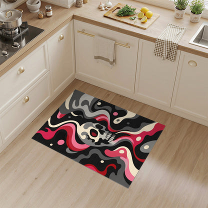 Skull Smoke Swirl Area Rug