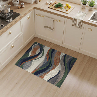 Flowing Waves Abstract Area Rug