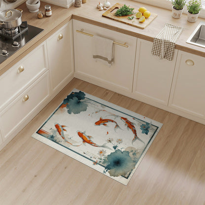 Koi Fish Lotus Area Rug