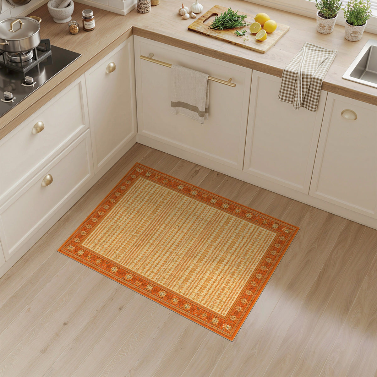 ODIKA Orange Heritage Tribal Area Rug