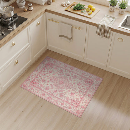 Pink Floral Vintage Area Rug