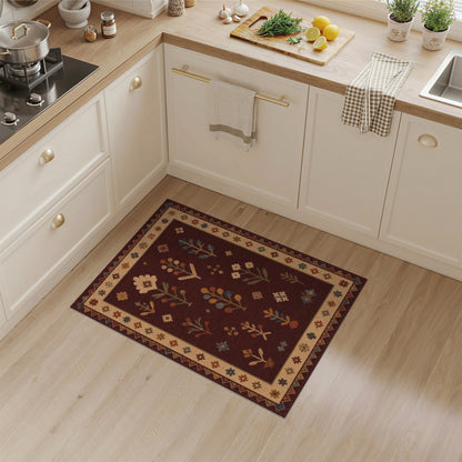 Heritage Tribal Floral Area Rug in Dark Red