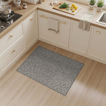 Grey Geometric Washable Geometric Modern Area Rug