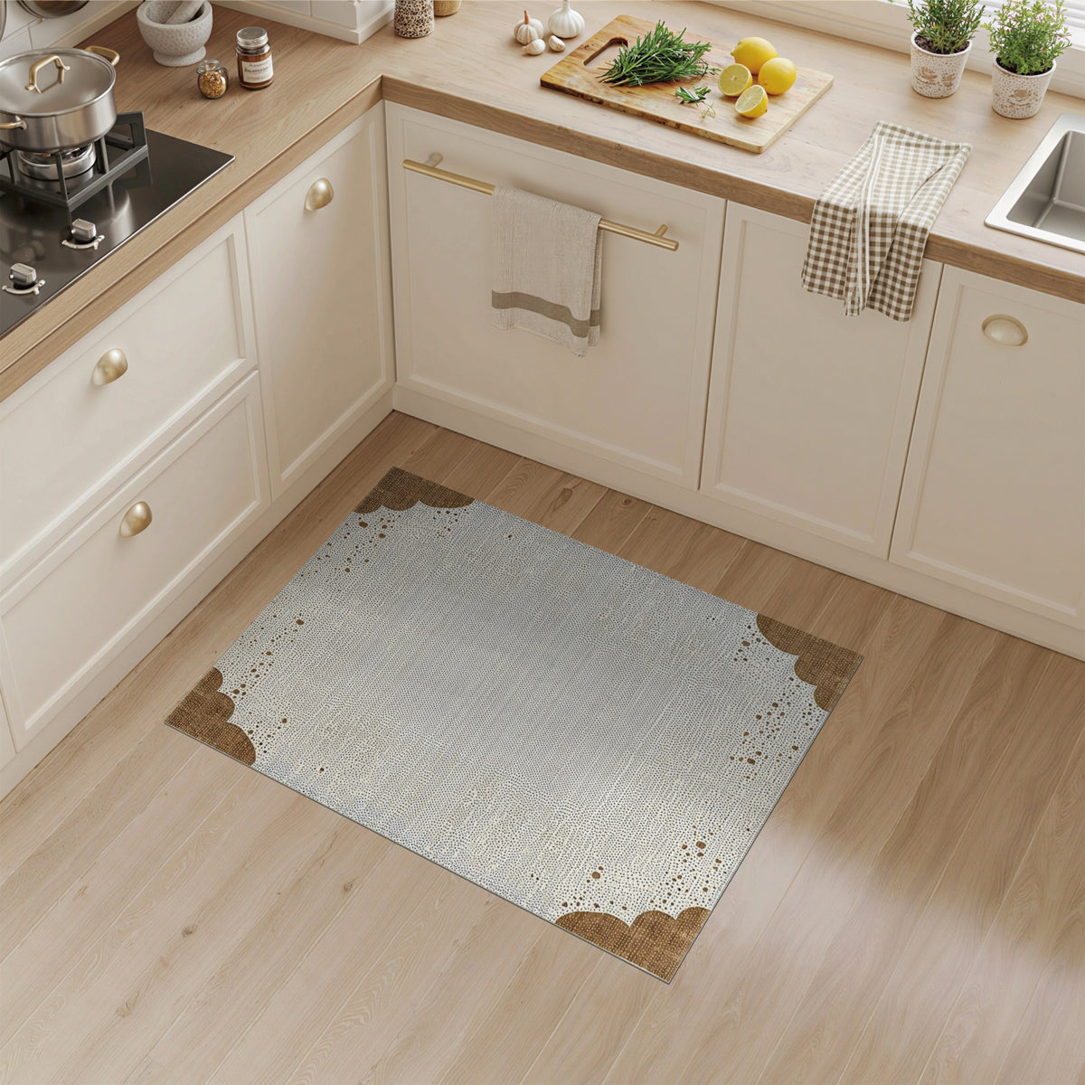 Brown Abstract Dot Area Rug