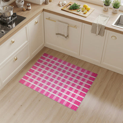 Pink Gradient Striped Geometric Area Rug