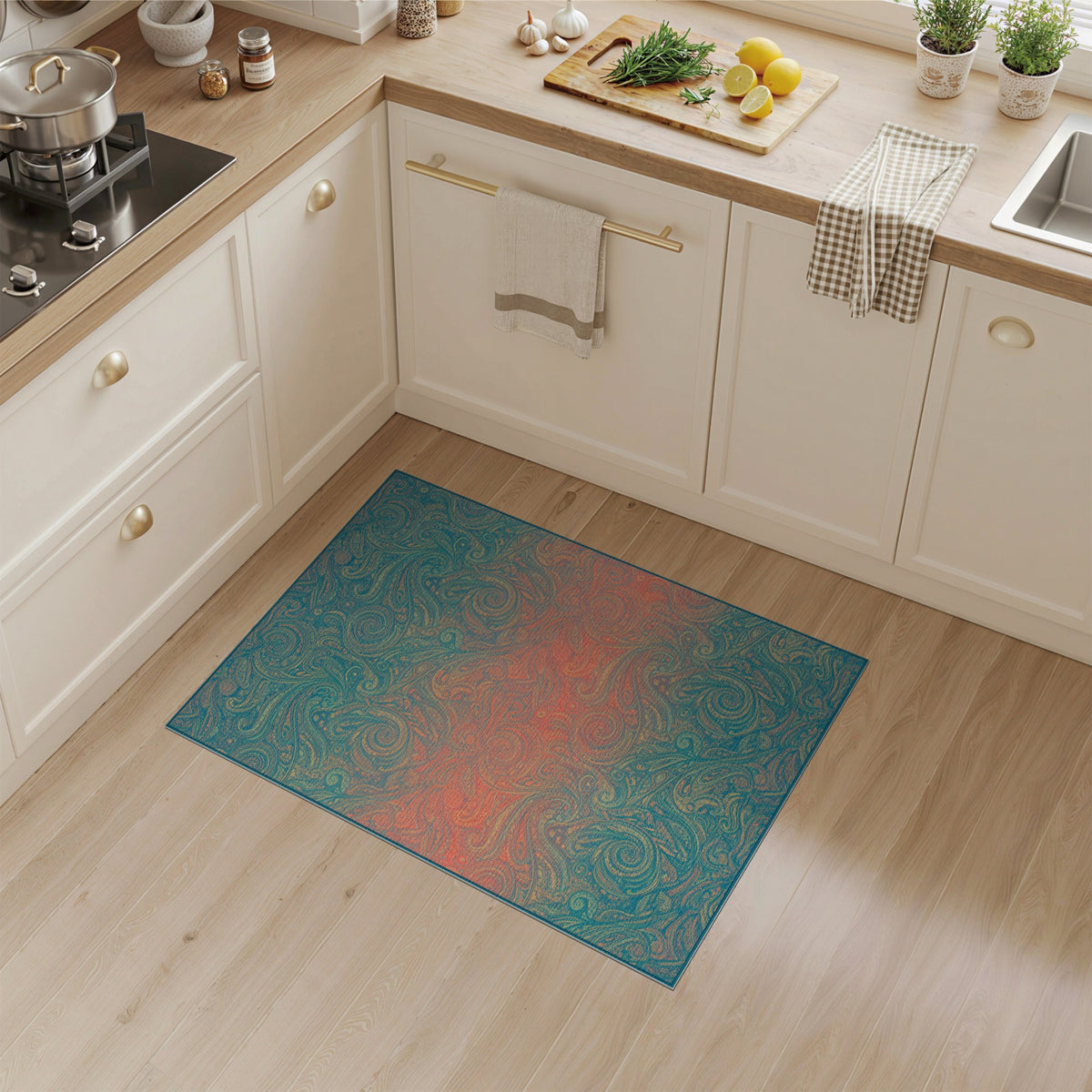 Boho Chic Paisley Swirl Area Rug