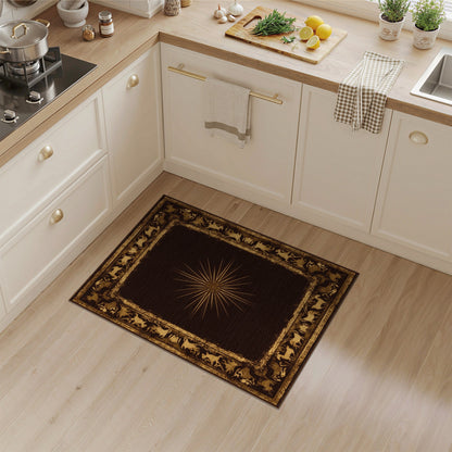ODIKA Gold Starburst Heritage Tribal Rug