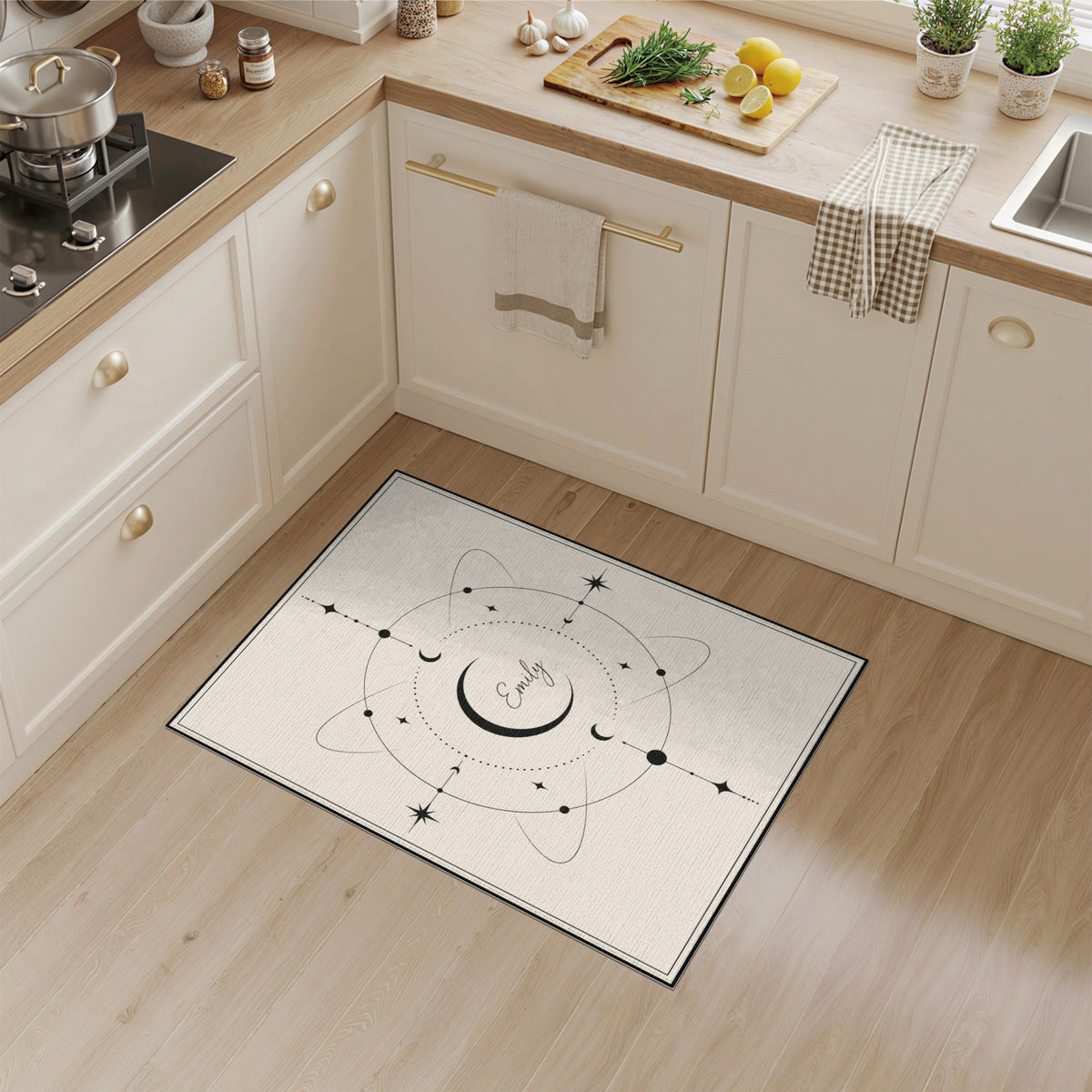 Emily Celestial Moon Geometric Area Rug