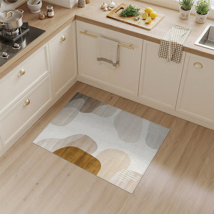 Abstract Beige Brown Organic Area Rug