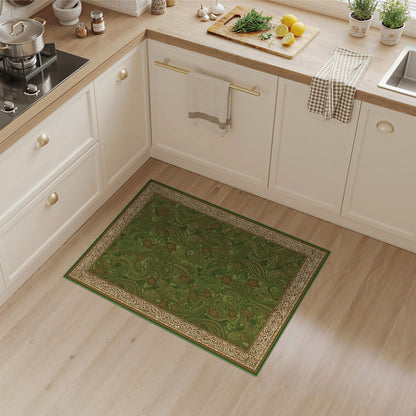 Green Paisley Sea Turtle Area Rug