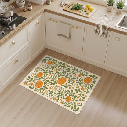 Pumpkin Orange Pumpkin Vine Area Rug