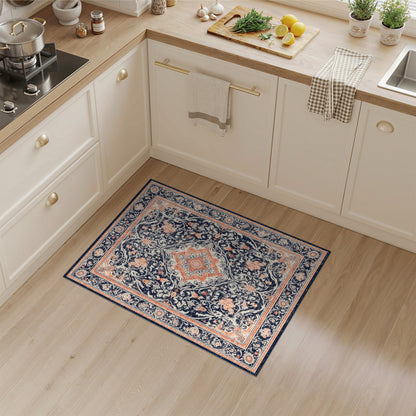 Navy Blue Floral Vintage No. 11 Area Rug