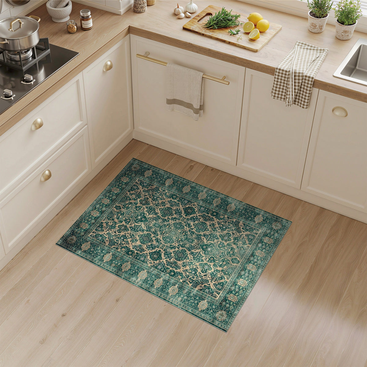 Blue and Teal Traditional Persian Medallion Rug