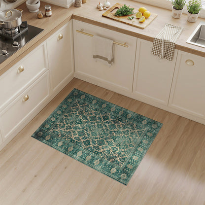 Blue and Teal Traditional Persian Medallion Rug