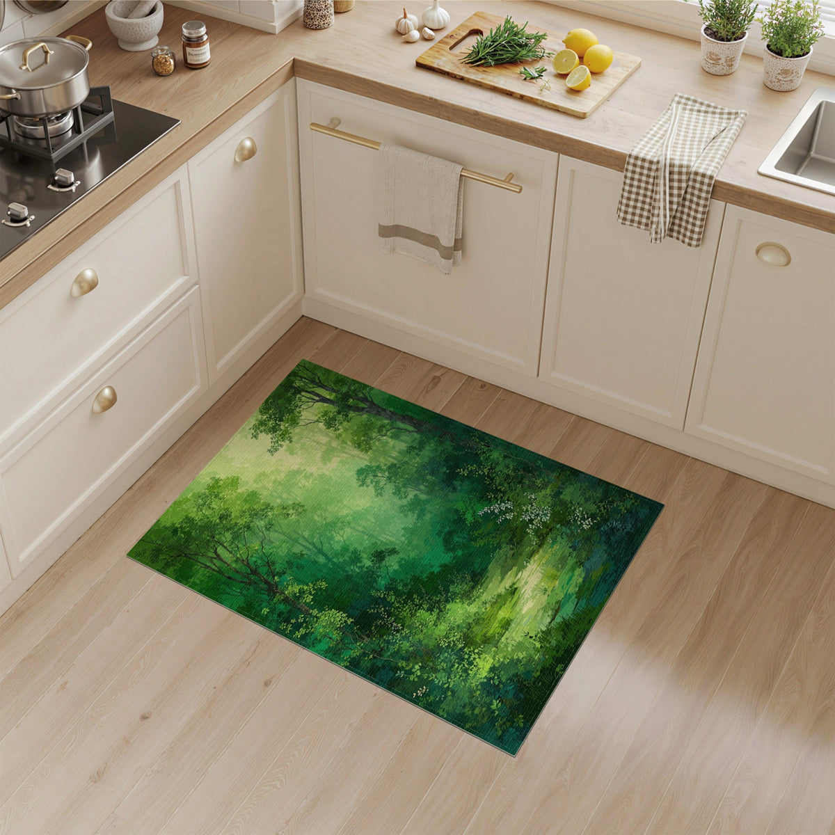 Verdant Forest Stream Area Rug