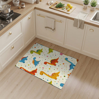 Kids Cartoon Colorful Dinosaur Kids Cartoon Area Rug