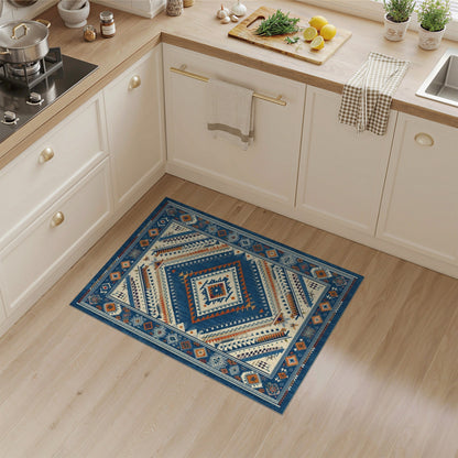 Blue and Teal Heritage Tribal Blue Area Rug