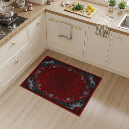 Red Ornate Medallion Persian Traditional Persian Area Rug