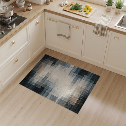 Grey Abstract Block Area Rug