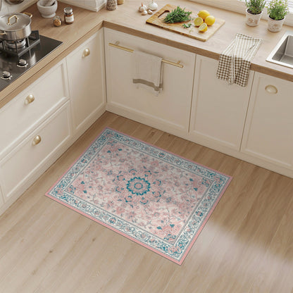 Pink Medallion Pink Floral Vintage Medallion Rug