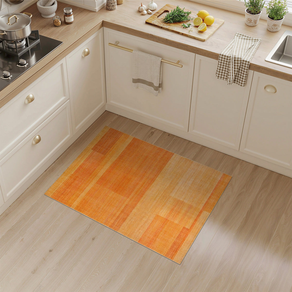 Geometric Modern Orange Gradient Geometric Area Rug