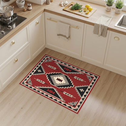Red Southwestern Geometric Area Rug