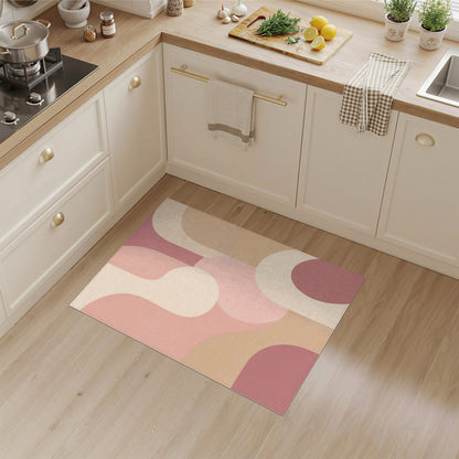 Pink Blush Pink Abstract Area Rug