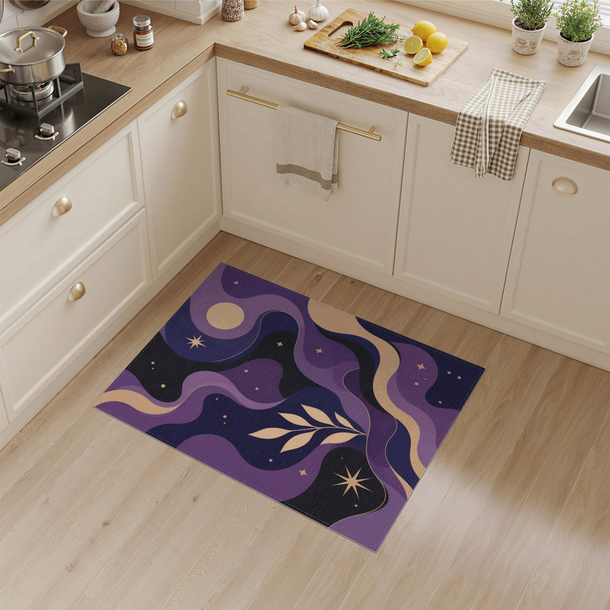 Purple Celestial Wave Area Rug
