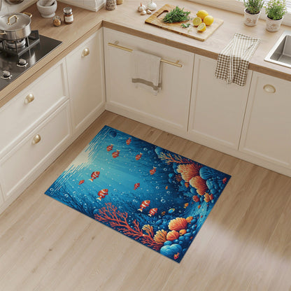 Ocean Coral Reef Fish Area Rug