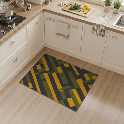 ODIKA Yellow Green Geometric Area Rug