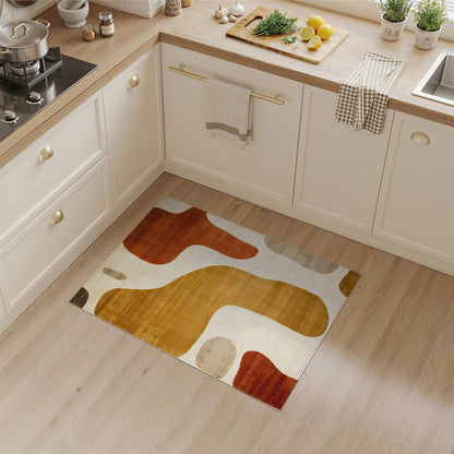 Abstract Area Organic Abstract Brown Area Rug