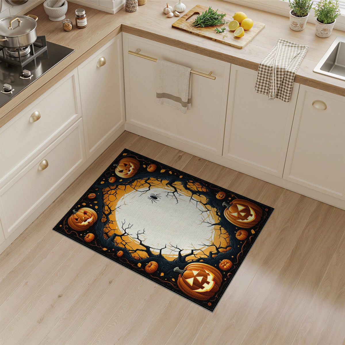 Pumpkin Moon Halloween Area Rug