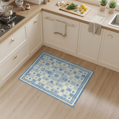 Blue Heritage Tribal Washable Area Rug