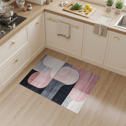 Modern Pink Geometric Area Rug