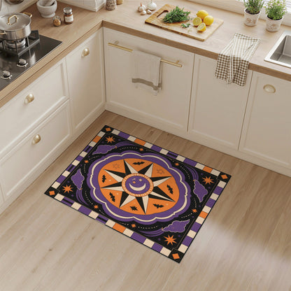 Purple Celestial Star Halloween Area Rug