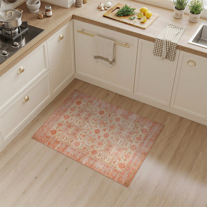 Orange Traditional Persian Medallion Rug