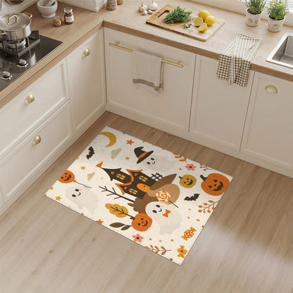 Cute Halloween Ghost Pumpkin Kids Cartoon Area Rug