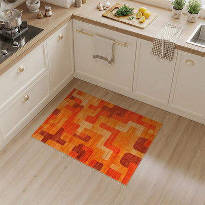Orange Geometric Area Rug