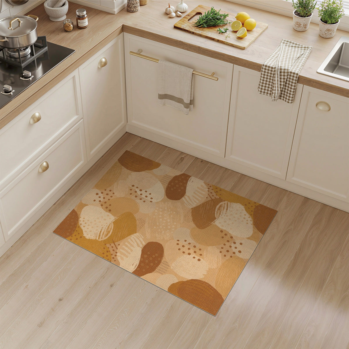 Abstract Area Brown and Tan Earthy Abstract Brown Area Rug